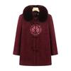 Grandma Autumn Mid-length Plush Thick Coat Wide Lady Autumn and Winter Wool Coat Elderly Winter Clothes Women