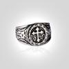 Retro Cross Mars Language Open Adjustable Men's Ring - Trendy Thai Silver Imitation for Index Finger