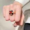 Ruby Luxurious And Crystal Geometric Ring For Women Unique Vintage Gothic Accessory Fashion