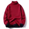 2024 Autumn Men Turtleneck Sweater Fleece-lined  Jumper Sweater Cozy Stylish Men Sweater Male Warm Slim Knitting Pullovers