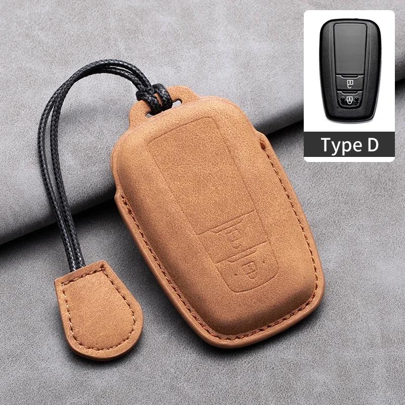 5 Buttons Car Remote Key Case Cover for Toyota Alphard Vellfire Sienna Alphard Previa RAV4 Leather Car Key Fob Protector Bag