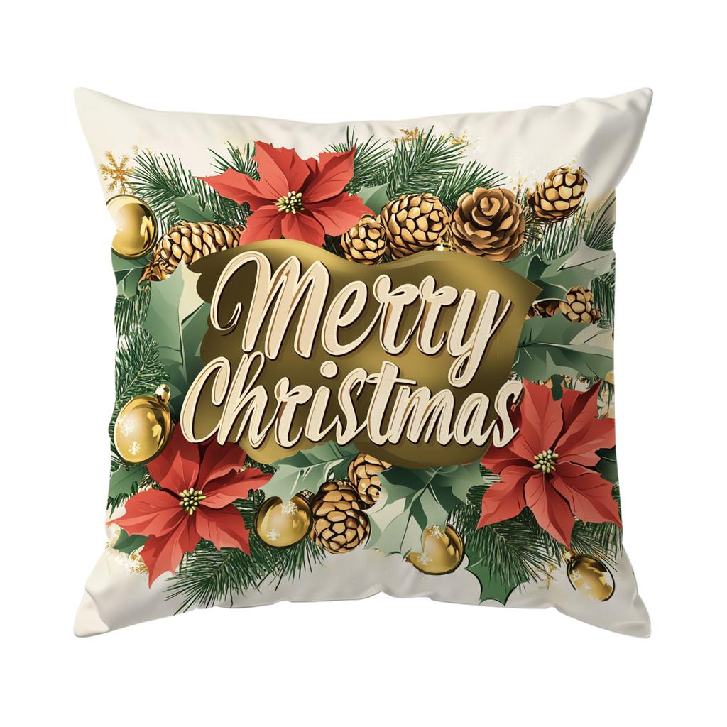 Watercolor Christmas Pillowcase Printed Polyester 40/45/50Cm Throw Pillowcover Decorative Sofa Cushion Pillowslip Home Decor