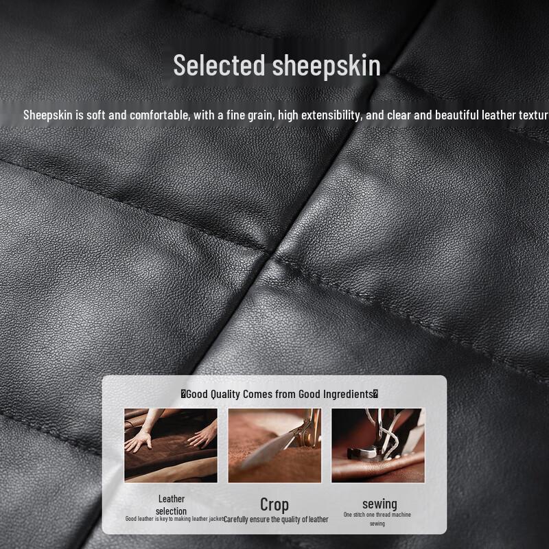 Futing Men's Genuine Sheepskin Down Leather Jacket