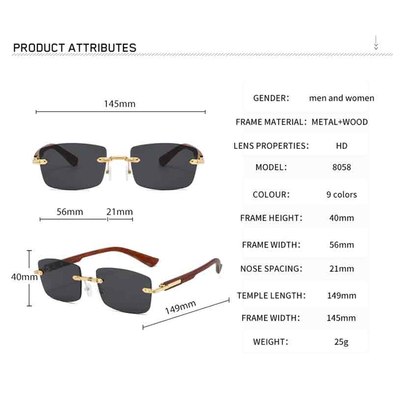 Retro Fashion Rimless Round Sunglasses Women Men High Quality Luxury Brand Sun Glasses Outdoor Driving Lady Man Eyewear UV400