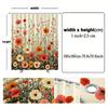 ~O~1pc Lush Flower Field Shower Curtain - Red Poppies & Peonies, Soft Beige Background, Polyester, 70x70", 12 Hooks