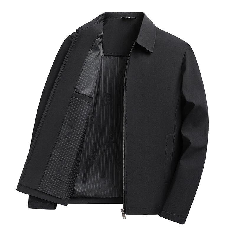 Romon Men s Turn-Down Collar Jacket: Versatile Casual Business Coat for Spring & Autumn 4XL 175-190 jin
