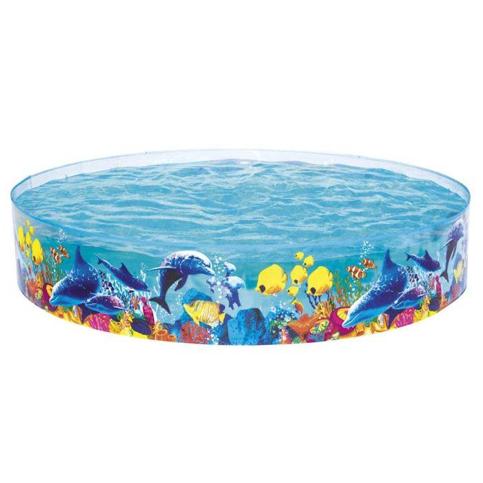 Piscine - BESTWAY - Fill'N Fun Odyssey - D 244 Cm - H 46 Cm - Forme Ronde - Poissons Corail