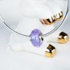 Purple Glaze Star Shape Zircon Murano Glass Beads Charms 925 Sterling Silver Fit  Bracelets  Jewelry Trendy VDLL029