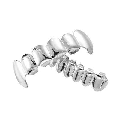 Gold-Plated Hip Hop Teeth Grills with Smooth Surface Fangs