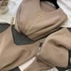 IHUASU Conjunto de tres piezas de chaqueta de punto y pantalón elástico de pierna corta para mujer