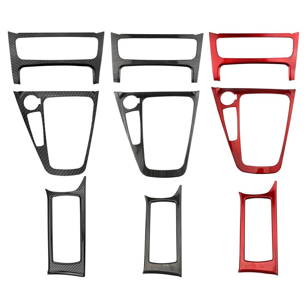 For Ford Focus 3 MK3 2015 - 2018 LHD Center Console Stickers Gear Shift Panel Cover Water Cup Holder Interior Sticker Trim
