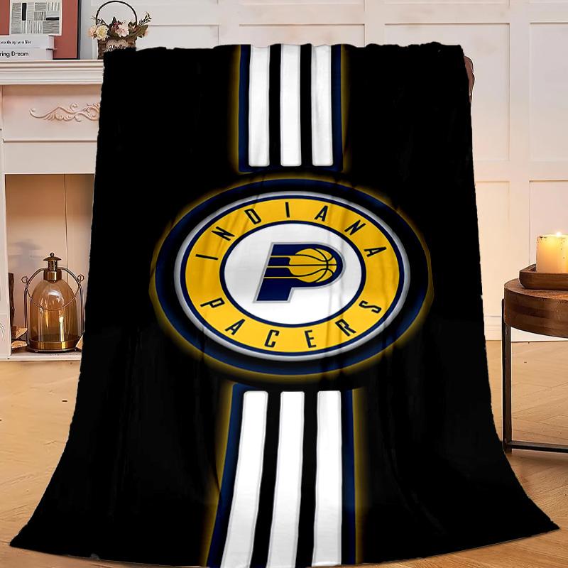 Pacers Basketball Team Blanket Flannel Throw for Sofa, Travel, Camping, Livingroom, Office, Chair and Bed Soft and Warm Holiday gifts
