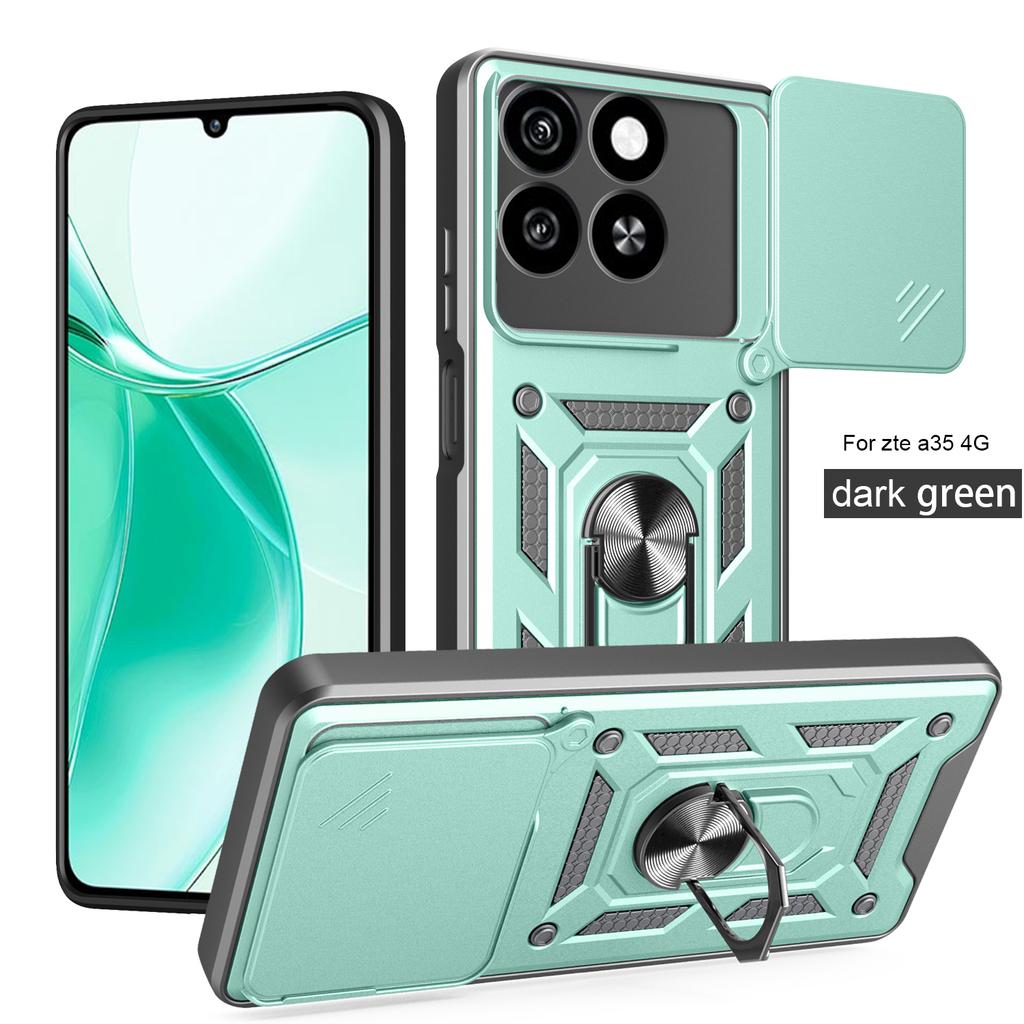 For ZTE Blade A35e Case ZTE Blade A35 Cover ZTE Blade A55 Magnetic Ring Holder Armor Phone Case Slide Camera Protect Back Cover