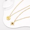 European and American Fashion Personalized Fringed Moon Star Necklace, Retro Temperament Diamond-set Design Clavicle Chain