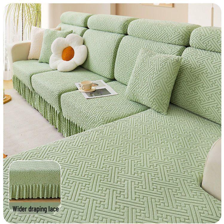 Four Seasons Universal Non-Slip Sofa Cover - Full Wrap, Simple Design for Living Room