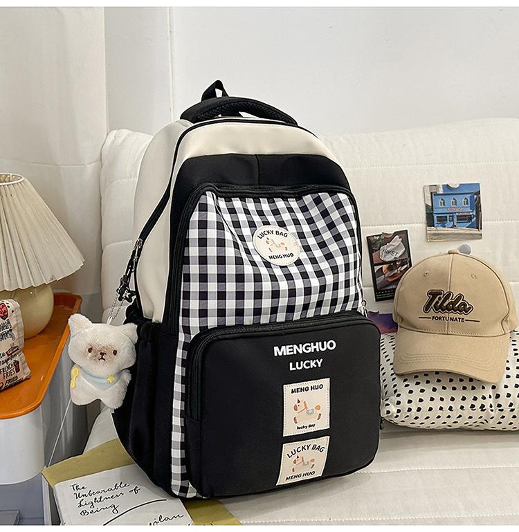 Schoolbag Girl Small Fresh Junior High School Student Schoolbag Ins Style Pattern Cute Lightweight Campus Backpack Versatile Tutoring Bag