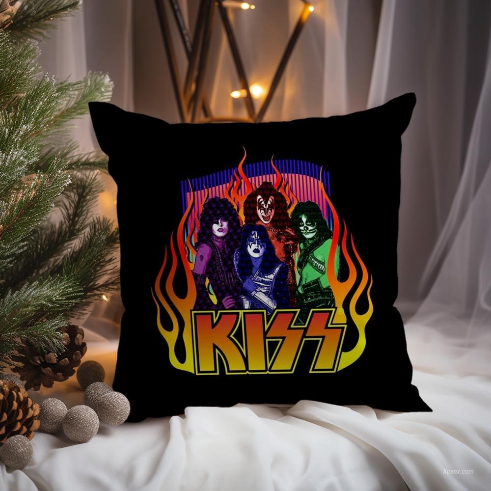 Rock K-Kiss Band Music Cushion Cover Premium Comfort Reversible Pillow Cove -Two in One Design for Any Room & Car Interior