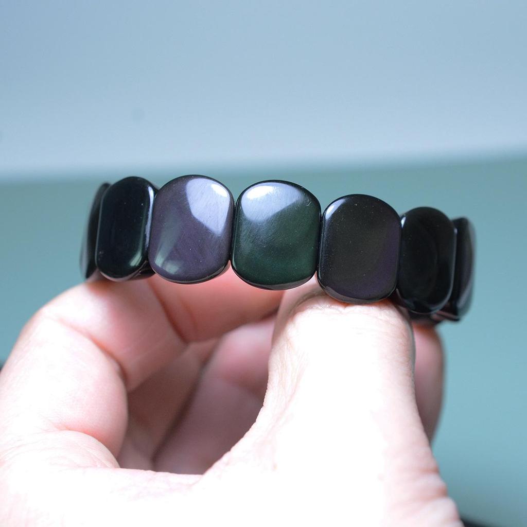 Natural Black Obsidian & Colorful Bracelet for Men & Women – Jewelry Holiday Gift