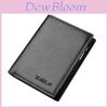 Men's Short Wallet With Zipper Pu Material 3 Folds Business Style Multiple Card Slots Black Color Options