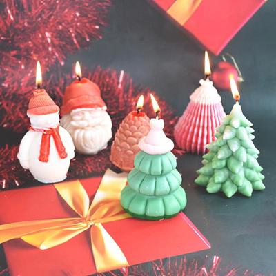Stampo in Silicone Natalizio per Fabbricazione Candele Fai da Te - Babbo Natale, Albero, Pupazzo di Neve