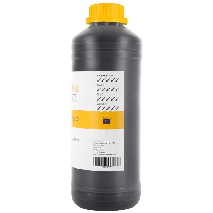Additif Gesso Acrylique - Creative Deco - Noir - 1L - Sous-Couche - Non-Jaunissant
