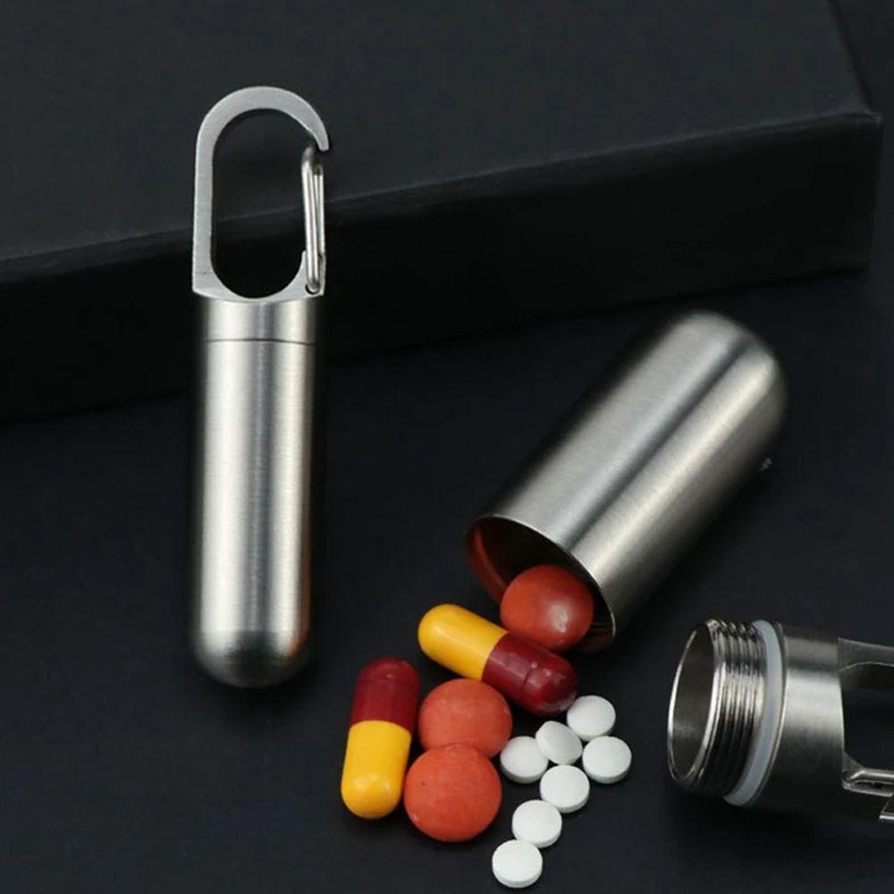 Tablet Container Key Ring Waterproof Pill Box Granule Storage Box Pill Organizer Travel Pill Case