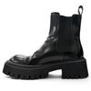 Great BALENCIAGA Boots TRACTOR BOOTIE Side Gore Black Leather Women Used