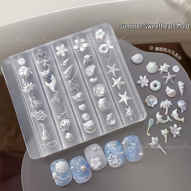 Seashell Starfish Bow Silicone Nail Art Mold