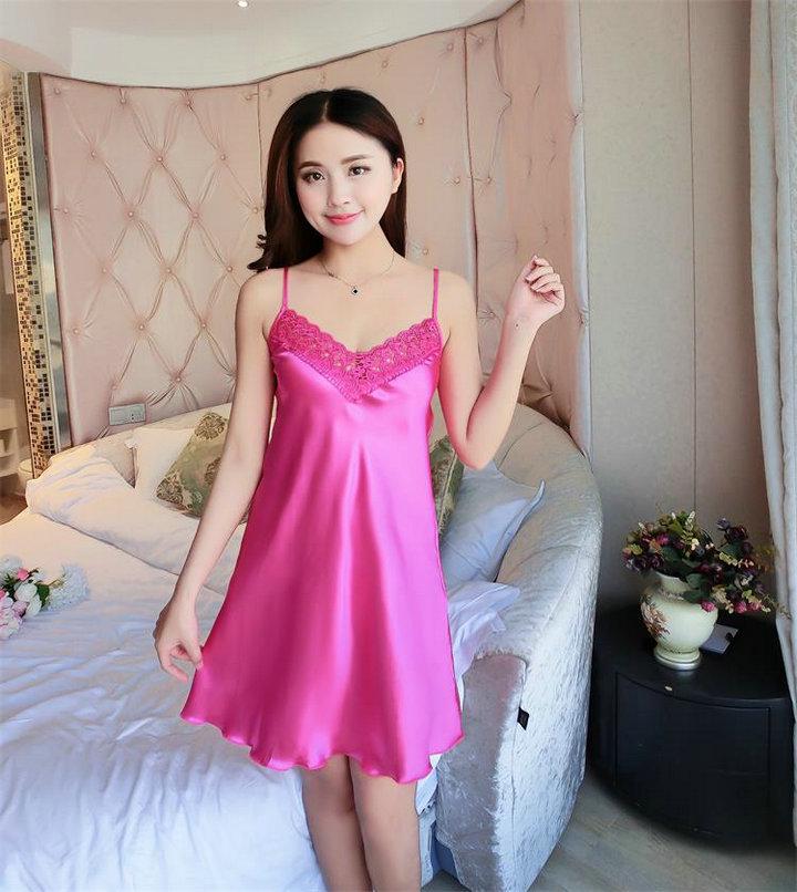 

Girls Adjustable Lace Satin Slip Nightgown: Cute & Sexy Mesh Design One Size