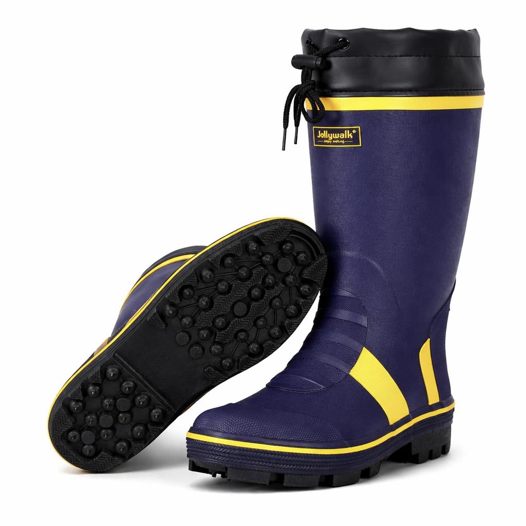 Rain Fishing Stainless Steel Spike Fully Ideal for Shore and Boat Roomy Easy Abrasion [Jollywalk] Boots, Boots, Sole, Waterproof, Spiked, Men's &
