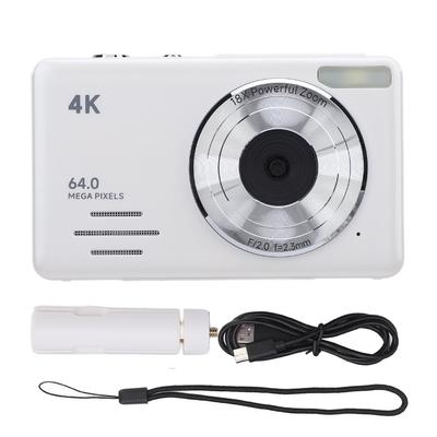 4K 64MP Digital Camera with 18X Digital Zoom Auto Focus Compact Small Camera Multiple Filters Loop