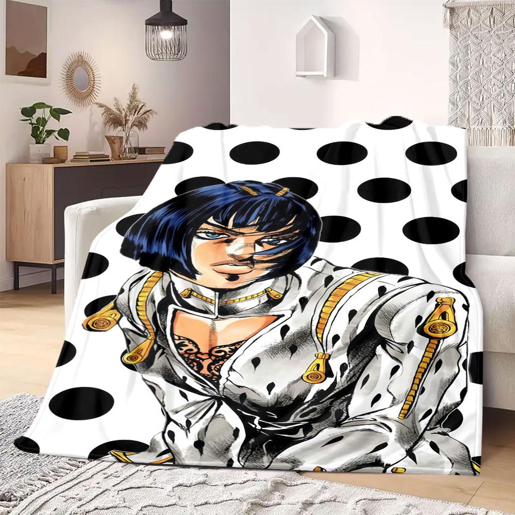 JOJO anime Flannel Blanket Warm,Comfortable,Suitable for Bedrooms,Sofas,Beds,Chairs,Picnics,Travel