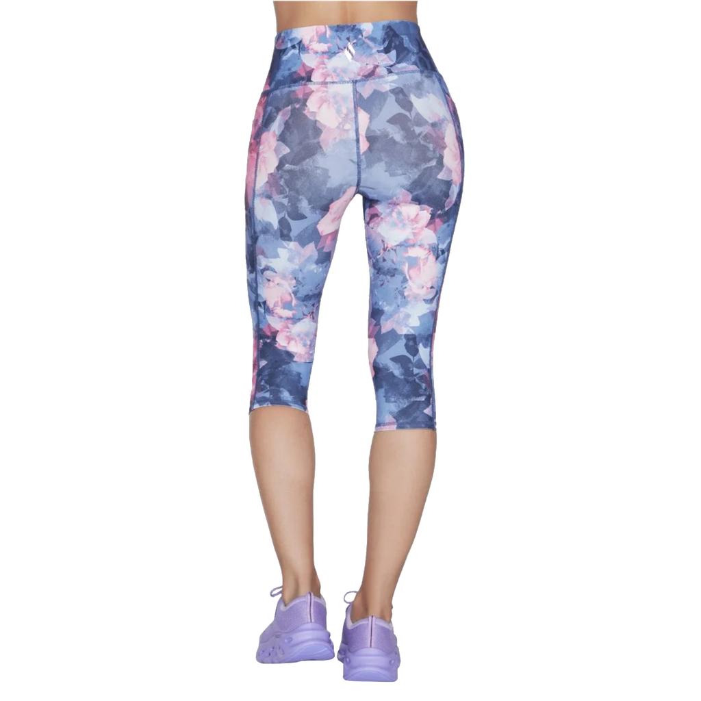 Skechers Go Walk High Waisted Summer Rose Capri Leggins, Womens Multicolour Leggings