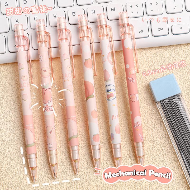 5Pcs Kawaii Mechanical Pencil 0.5mm Refill Cute Cartoon Automatic Pencils Student Writing Tool Child Gift Student Stationery