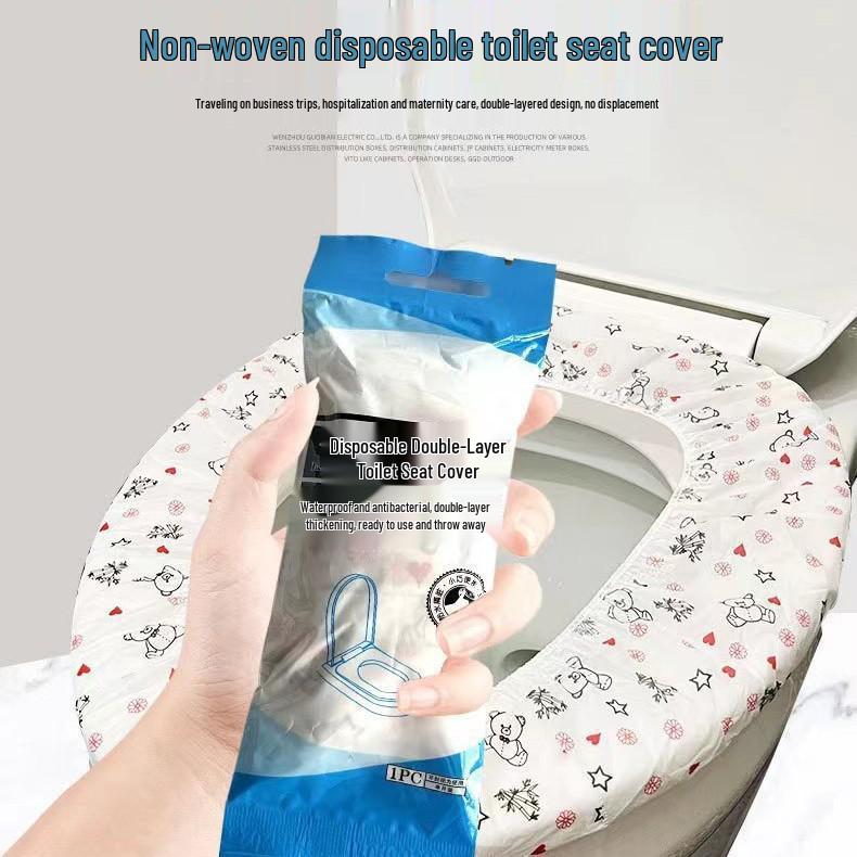 Autumn/Winter Disposable Quilted Waterproof Toilet Seat Cushion - Full Coverage, Lengthened & Thickened for Travel and Business Trips.