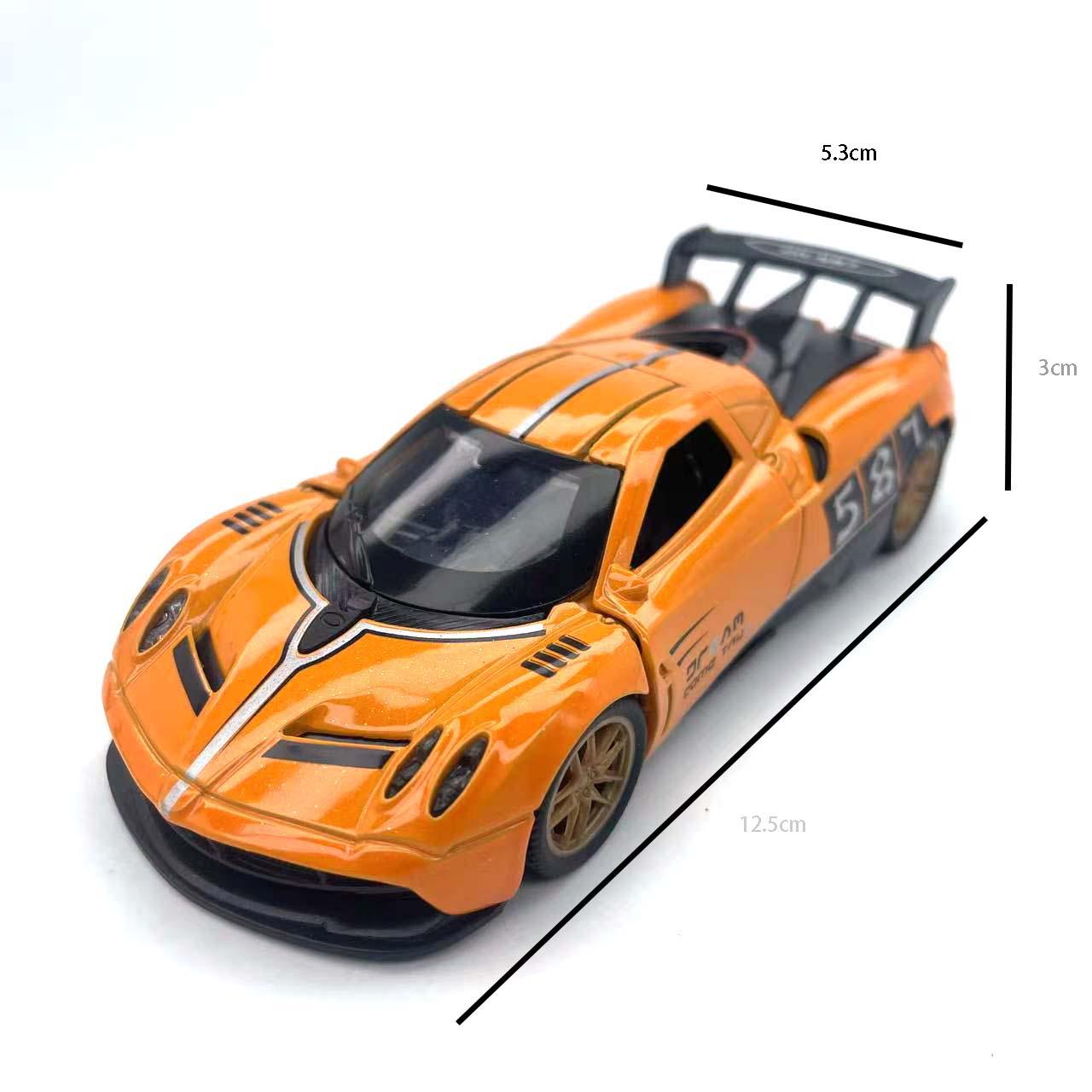 Kids Alloy Pull-Back Sports Car Model - Openable Door Toy Racing Car for Boys