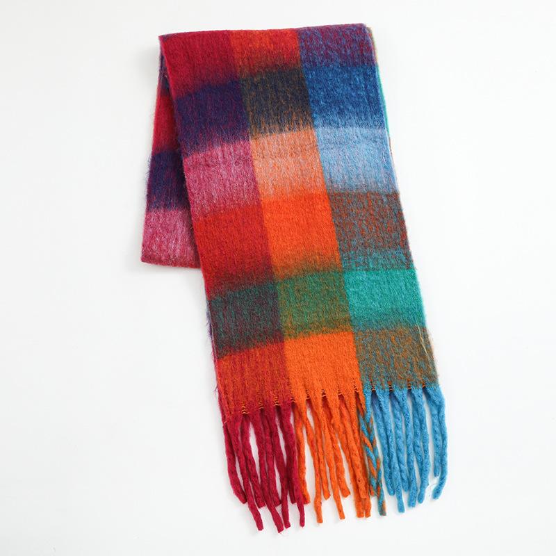 Imitation Cashmere Scarf Soft and Waxy Thickened Men's Thick Tassel Woolen Scarf Women's Winter Solid Color Autumn and Winter Scarf