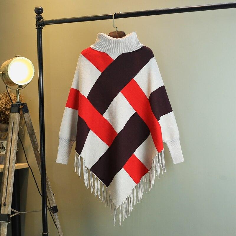 Female Knitted Winter Plaid Sweater Women Autumn Winter Long Sleeve Pullover