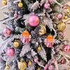 72-Piece Christmas Tree Decorations Set: Houses, Gift Boxes, Snowmen, Sleigh, and Painted Plastic Ornaments