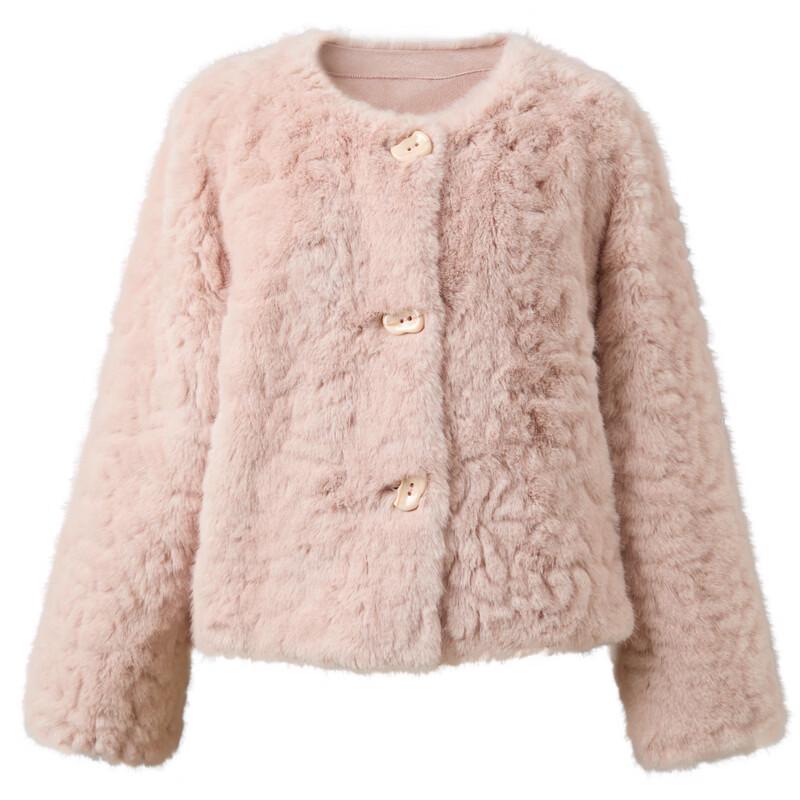 Sancai 2026 Spring Faux Fur Short Coat