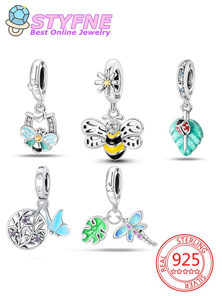 Anniversary Charm Bead Components Copper Metal Butterfly Bees Dragonflies Bead Components Compatible With Bracelet High Quality Fine Jewelry Necklace