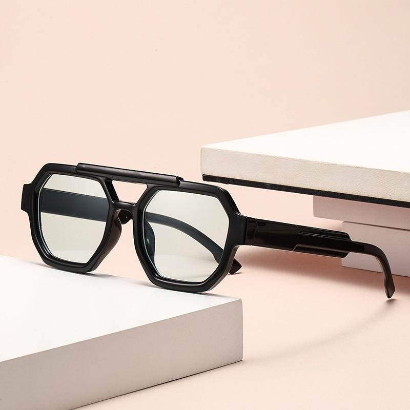 Vintage Men Double Bridges Eyewear Polygon Square Women Sunglasses Fashion Luxury Designer Eyewear Men Sun Glasses Uv400