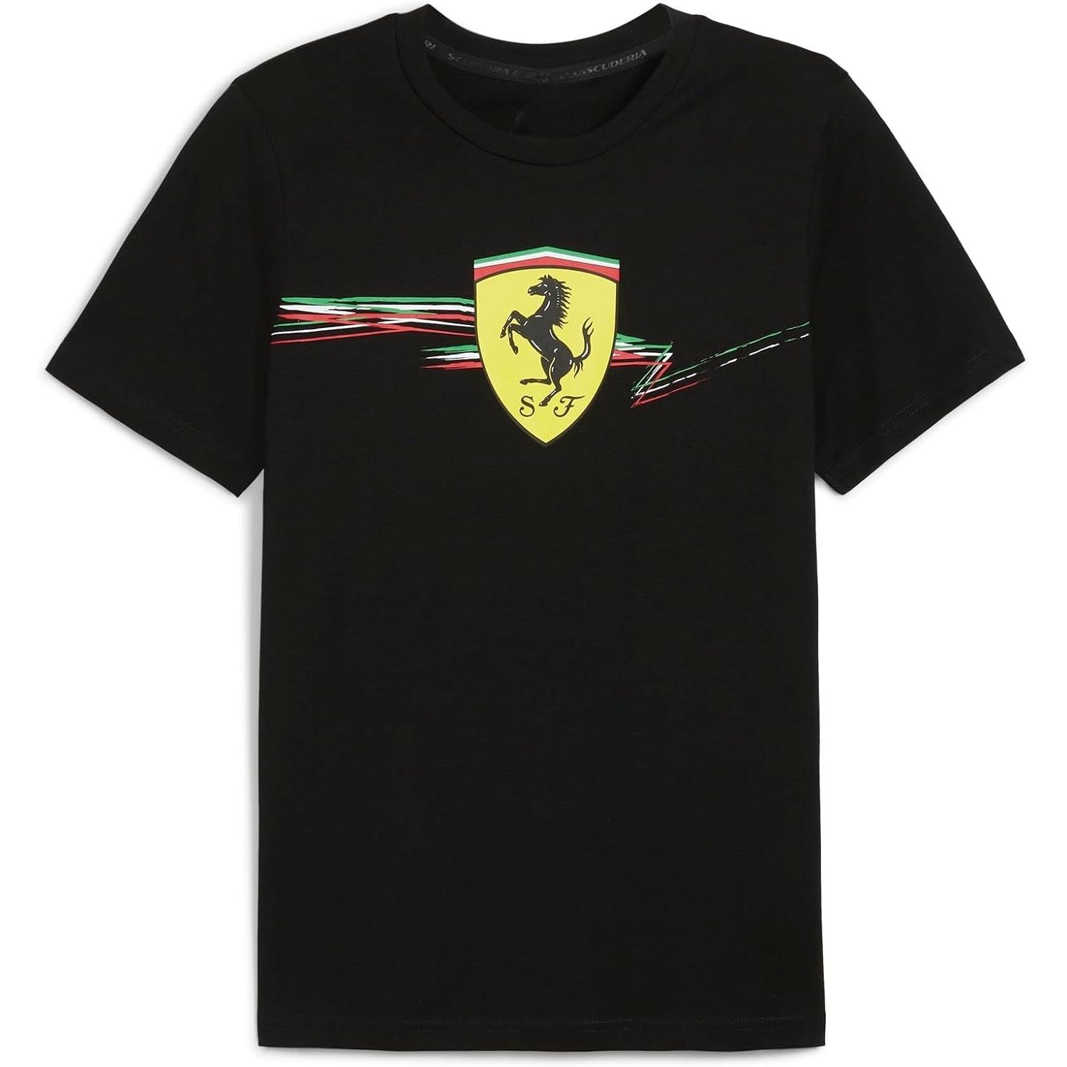 Футболка Ferrari Race с большим щитом S чёрный