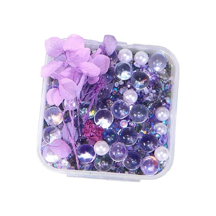 

Nature Inspired Resin Floral Display With Mixed Stones Pearls And Beads Dried Flower Glass Bead Gift For Indoor Decors