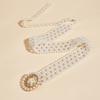 Women'S Sweet Temperament String Pearl Belt Elastic Wide Diamond Waist Seal Retro Skirt Decorative Belt