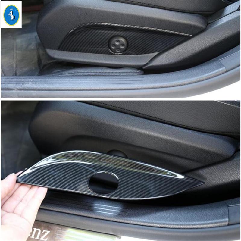 Carbon Fiber Car Lift Button / Lights Control / Water Cup Holder Cover Trim For Mercedes-Benz C CLASS W205 C200 C260 2015 -