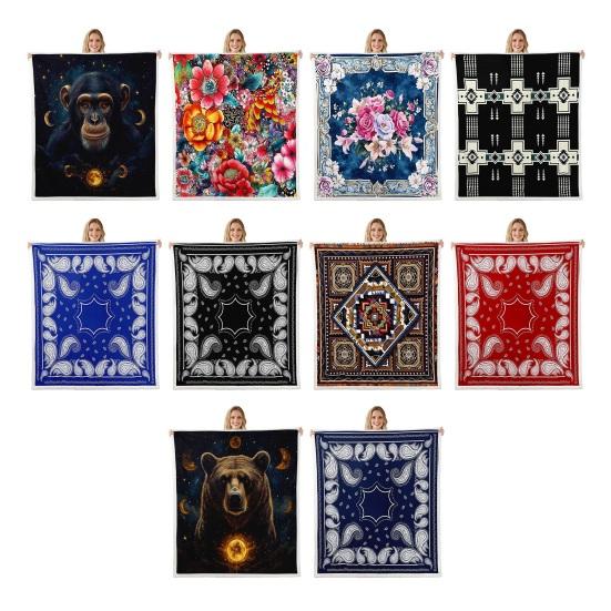 Retro Paisley Pattern Blanket Bohemian Soft Flannel Throw Blanket Decorative Washable Cozy Blanket for Couch Bed Sofa