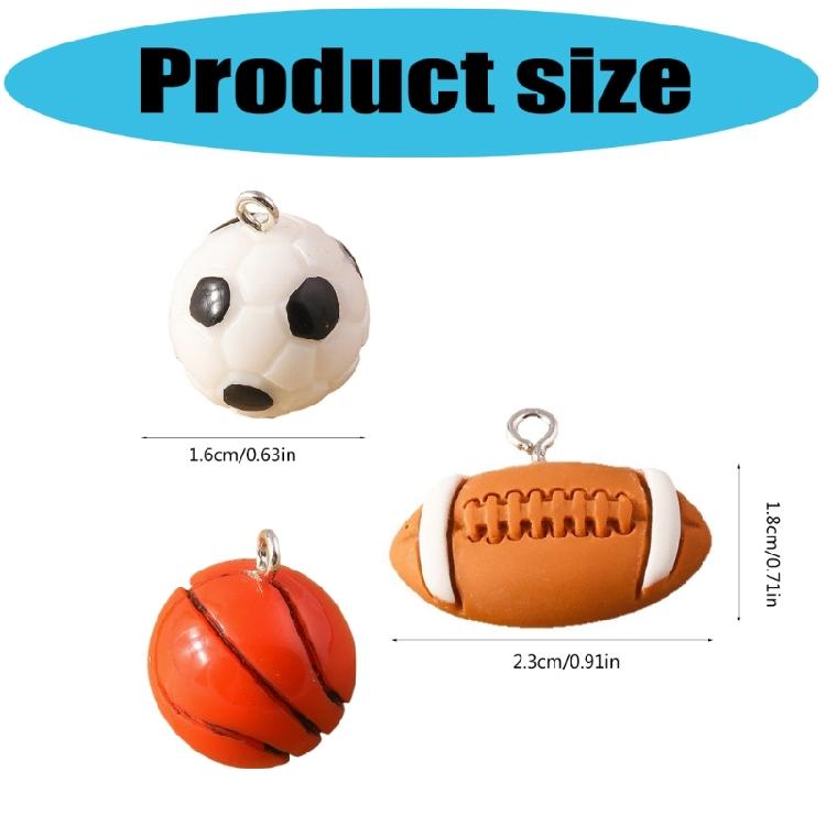 5Pieces Football Pendants Jewelry Making Part Fashion Accessory Perfect for Unique Jewelry Making and Craft Accessories