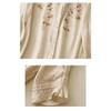Literary Floral Embroidery Women O Neck Linen Long Shirts Loose Summer Blouses Sum Protection Casual