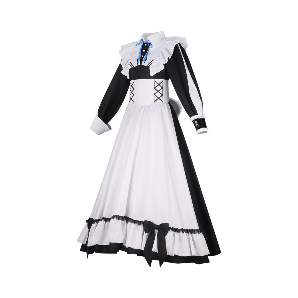 Playing Death Game To Put Food On The Table Cosplay Costume With Black White Maid Dress For Role Play